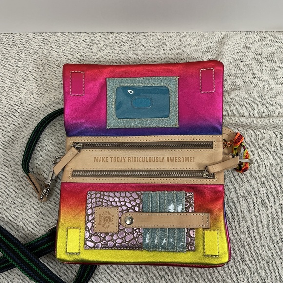 CONSUELA  Anita Uptown Crossbody Purse Luggage Tag & Friendship Bracelet Rainbow - Picture 9 of 12